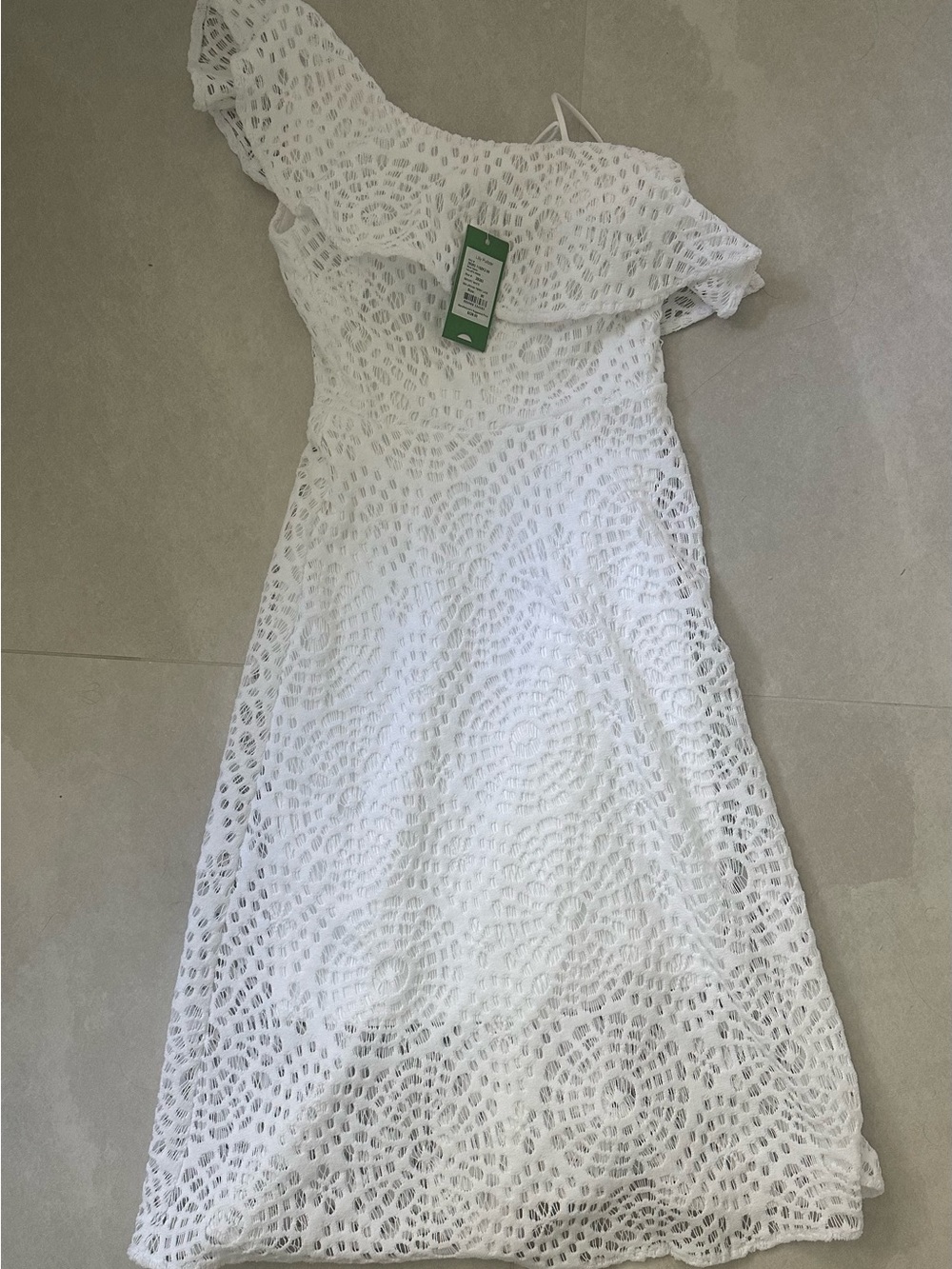 Lilly Pulitzer White One-Shoulder Eyelet Lace Dress